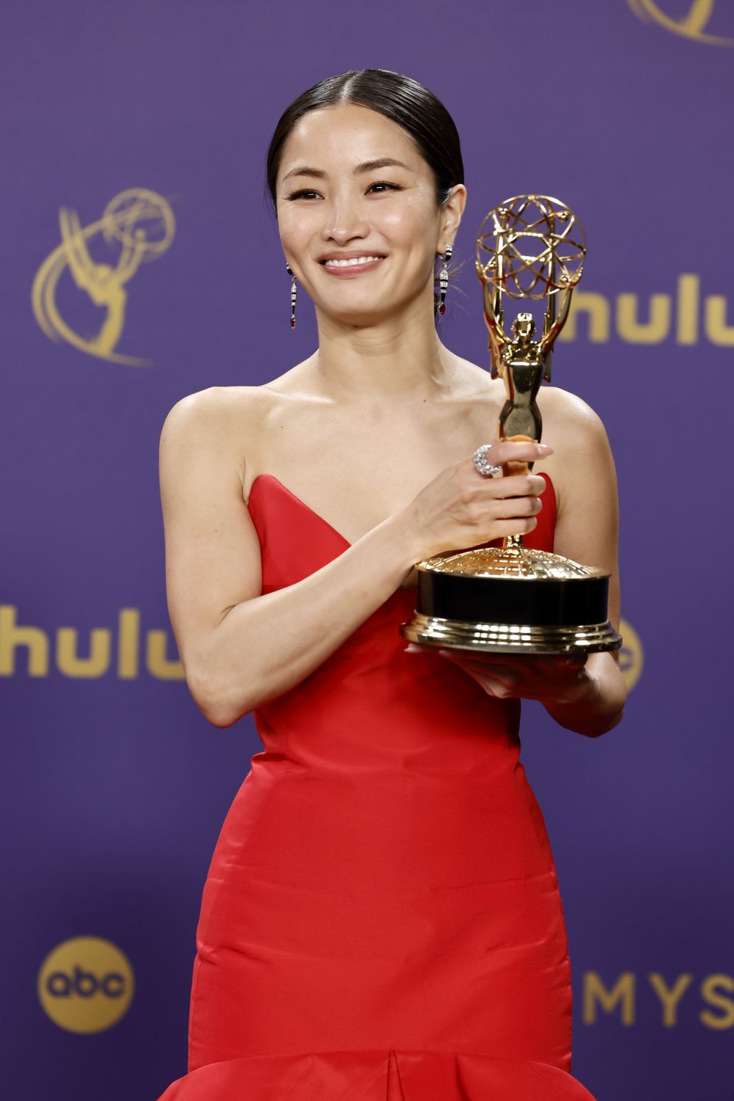 LOS ANGELES, CALIFORNIA - SEPTEMBER 15: (L-R) Anna Sawai, winner of the Outstanding Lead Actress in a Drama Series award for “Shōgun”, poses in the press room during the 76th Primetime Emmy Awards at Peacock Theater on September 15, 2024 in Los Angeles, California. (Photo by Frazer Harrison/Getty Images)