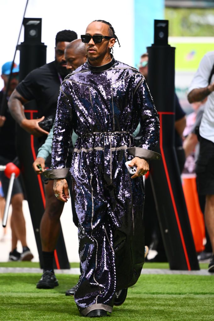 Lewis Hamilton walks in the Paddock prior to the F1 Grand Prix of Miami (Photo: Clive Mason - Formula 1/Formula 1 via Getty Images)
