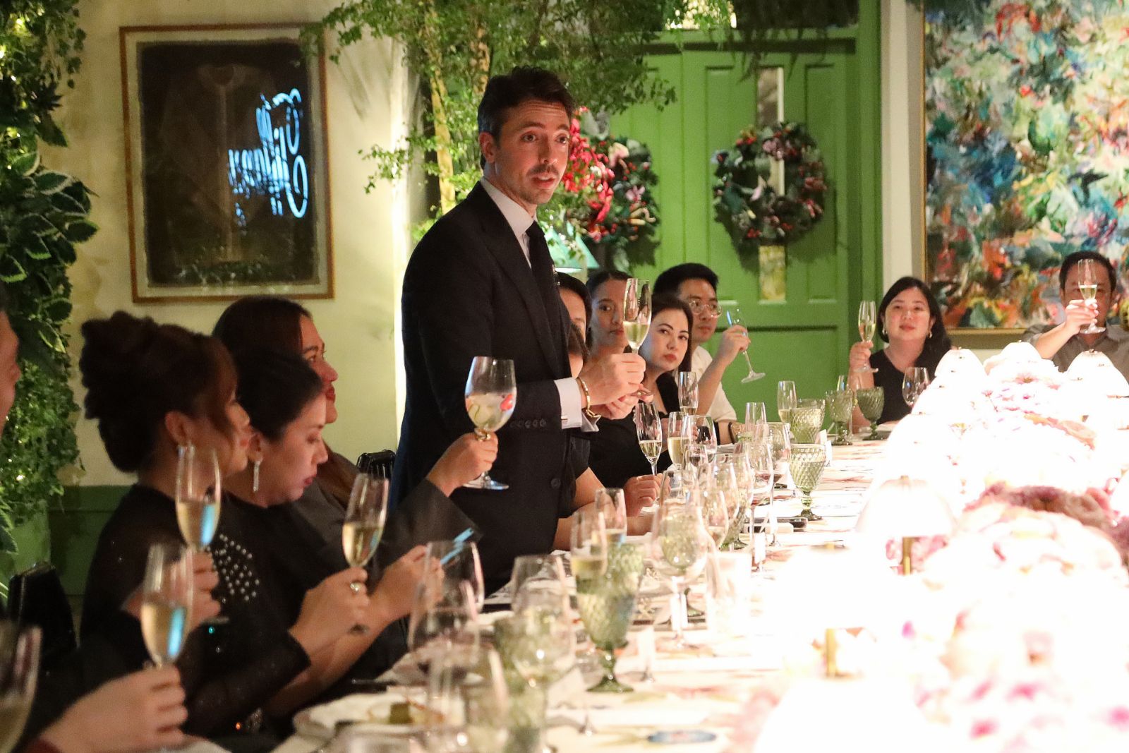 Tiffany & Co market director for Singapore and the Philippines Patrick Da Silva raises his glass for a toast