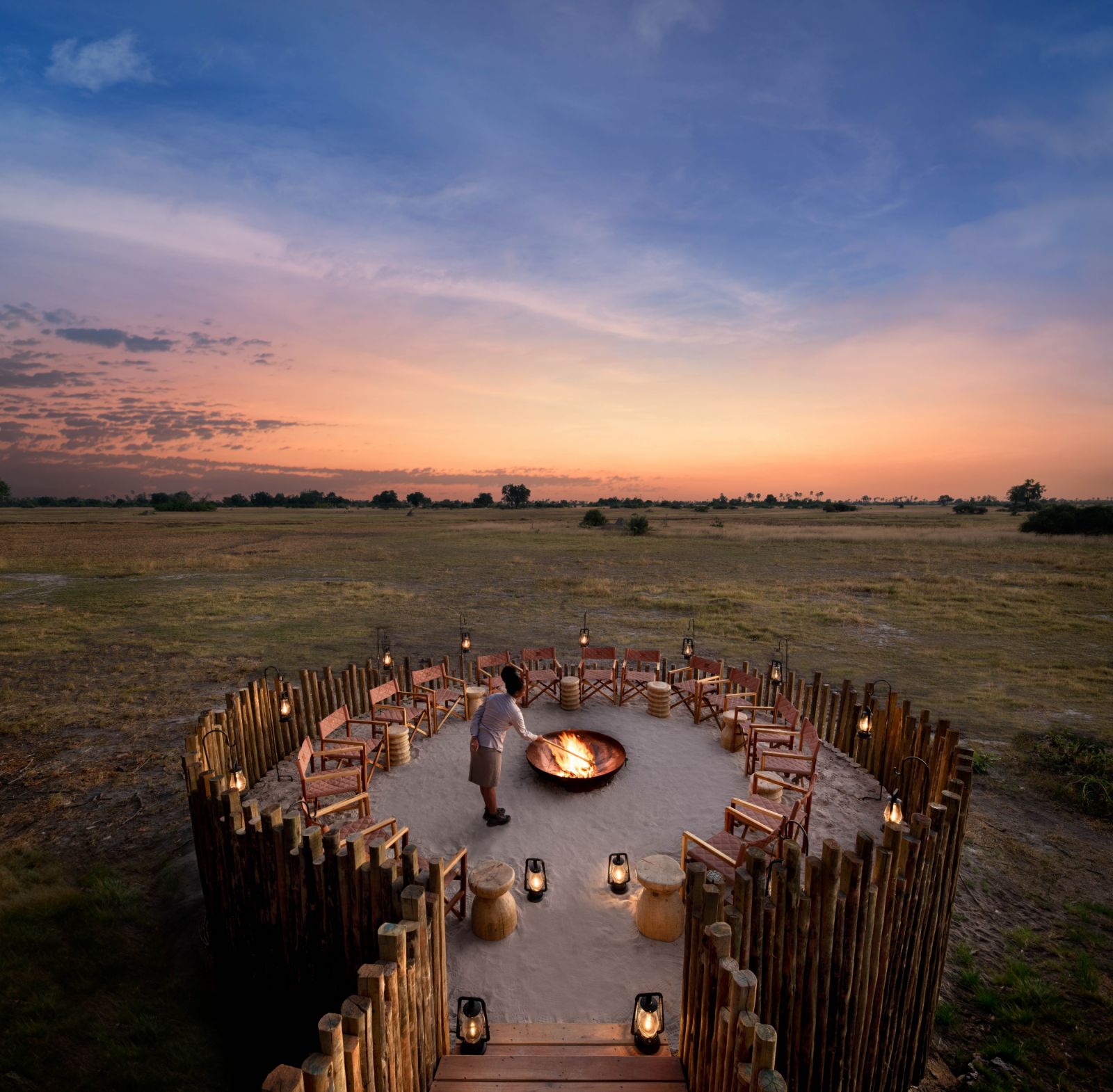 Tawana camp in Botswana, which overlooks the Okavango delta