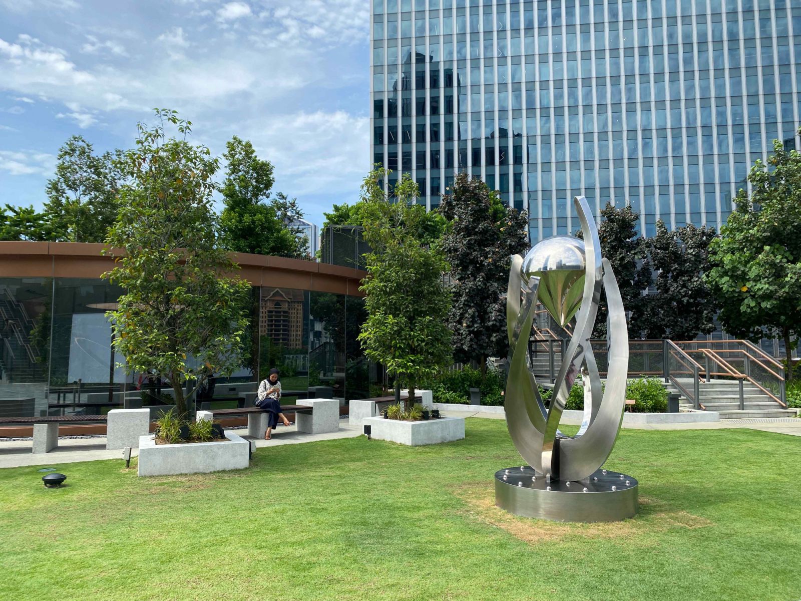 Abstract sculptural pieces that reflect the park’s context