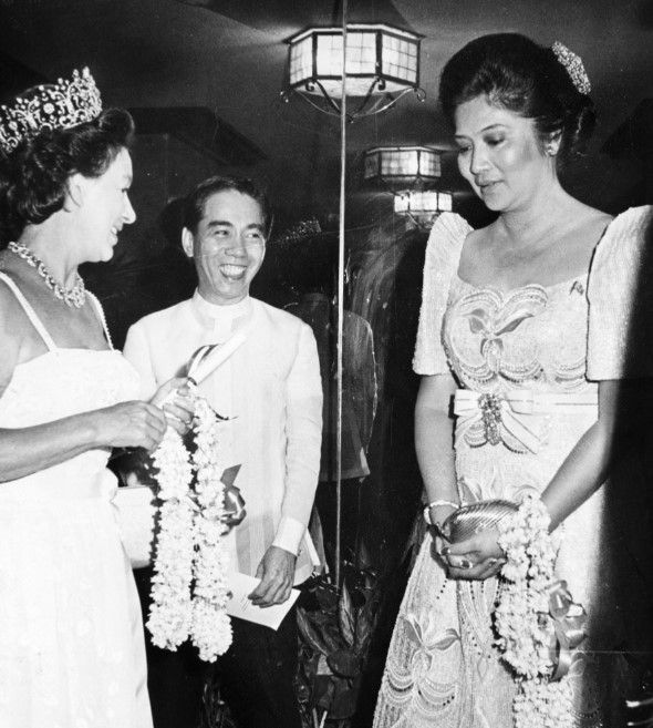 Pitoy Moreno pictured with Princess Margaret and Imelda Marcos