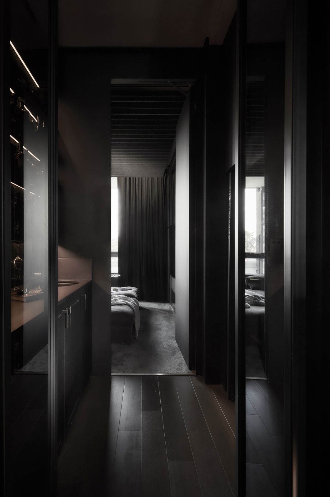 A peek at the screening room from the whiskey bar