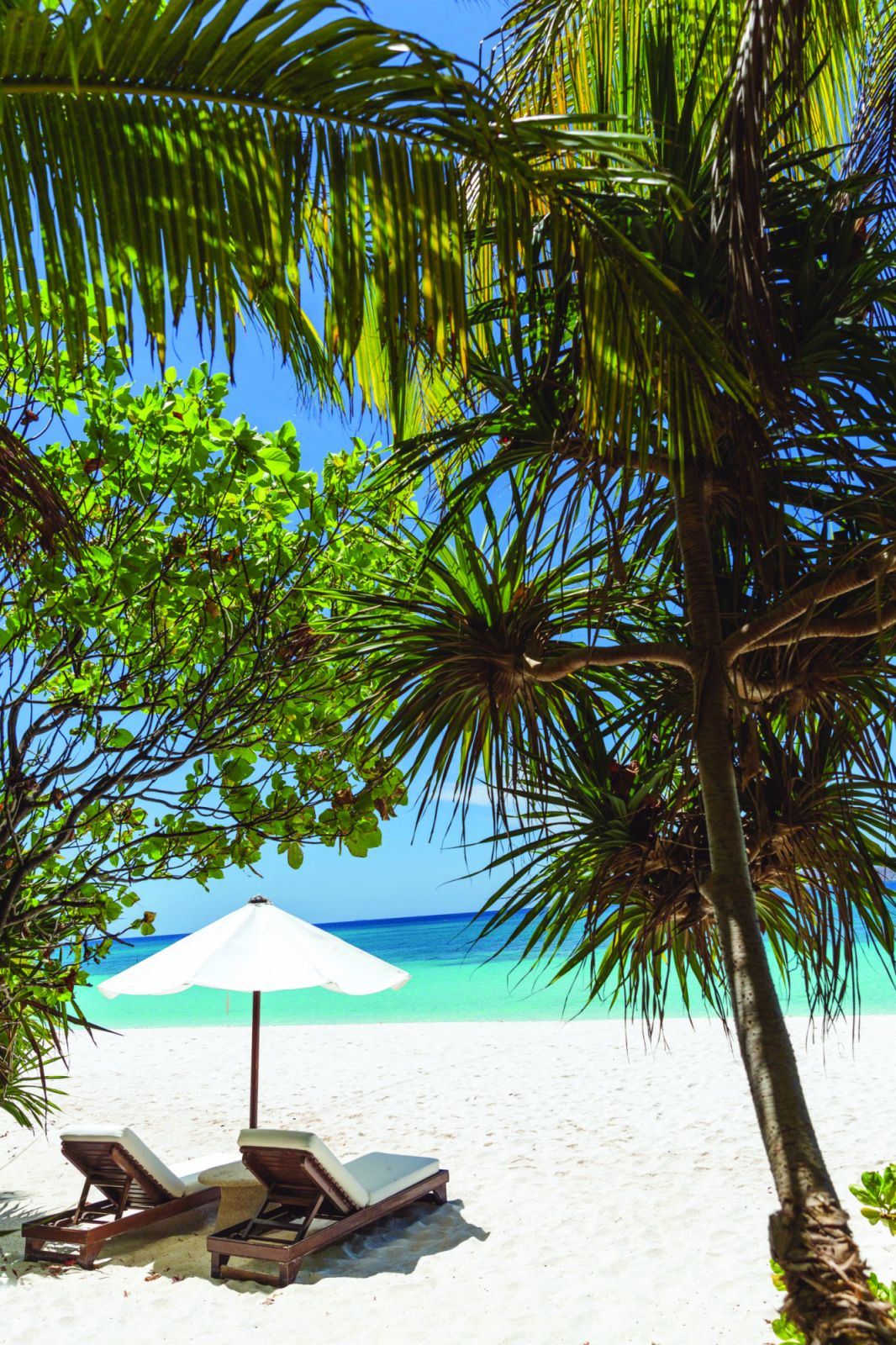 Amanpulo, Philippines - Beach, Sun Lounger and Coconut Tree