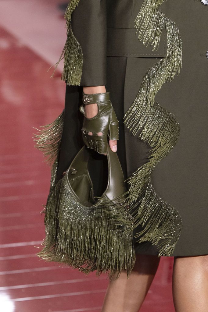 MILAN, ITALY - SEPTEMBER 20: A model walks the runway during the Gucci Ready to Wear Spring/Summer 2025 fashion show as part of the Milan Fashion Week on September 20, 2024 in Milan, Italy. (Photo by Victor VIRGILE/Gamma-Rapho via Getty Images)