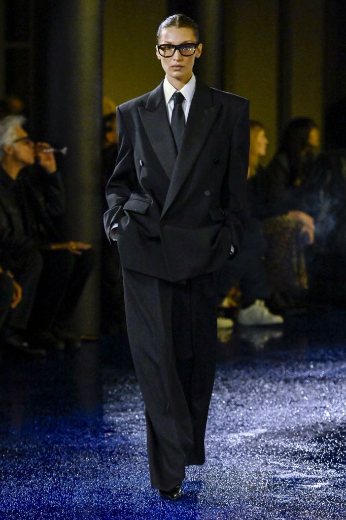 PARIS, FRANCE - SEPTEMBER 24: A model walks the runway during the Saint Laurent Ready to Wear Spring/Summer 2025 fashion show as part of the Paris Fashion Week on September 24, 2024 in Paris, France. (Photo by Victor VIRGILE/Gamma-Rapho via Getty Images)