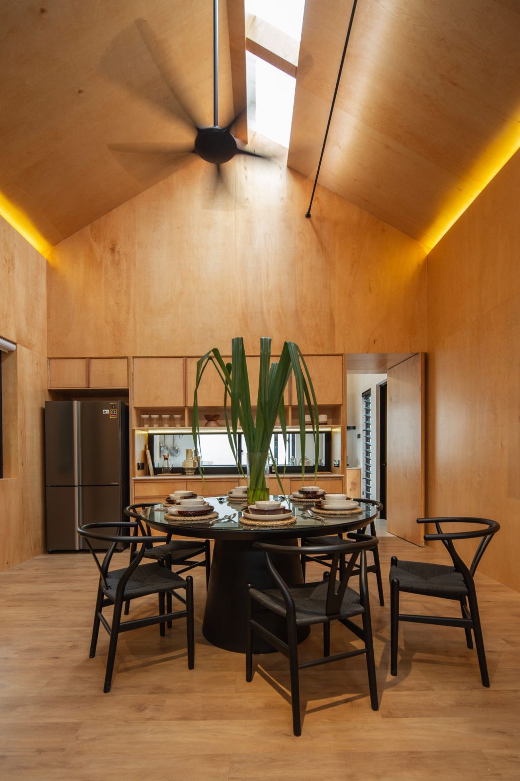 Raw plywood adds rustic charm with minimal maintenance requirements (Photo: Ameen Deen)