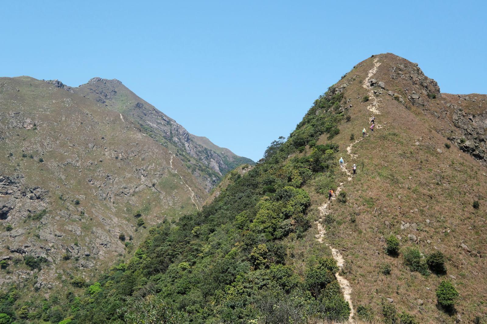 The trail along West Ridge of Kau Nga Ling on the right with the Lantau Peak on the background, Lantau. c.a. 2017. 02APR17 SCMP/ Stanley Shin (Photo by Stanley Shin/South China Morning Post via Getty Images)