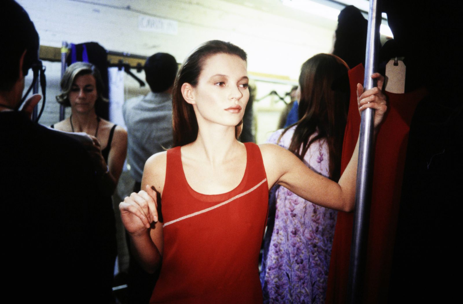 Kate Moss backstage at the Calvin Klein Spring 1997 Ready to Wear Runway Show (Photo: Getty Images)