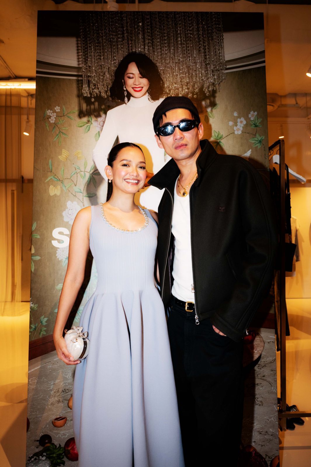 Azira Shafinaz and Han Chong at Self-Portrait fashion event