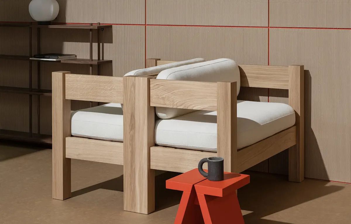 Pairing Mocha Mousse with a pop of vibrant colour through a bright orange Supersolid Object 2 (Photo: Foglia Website)