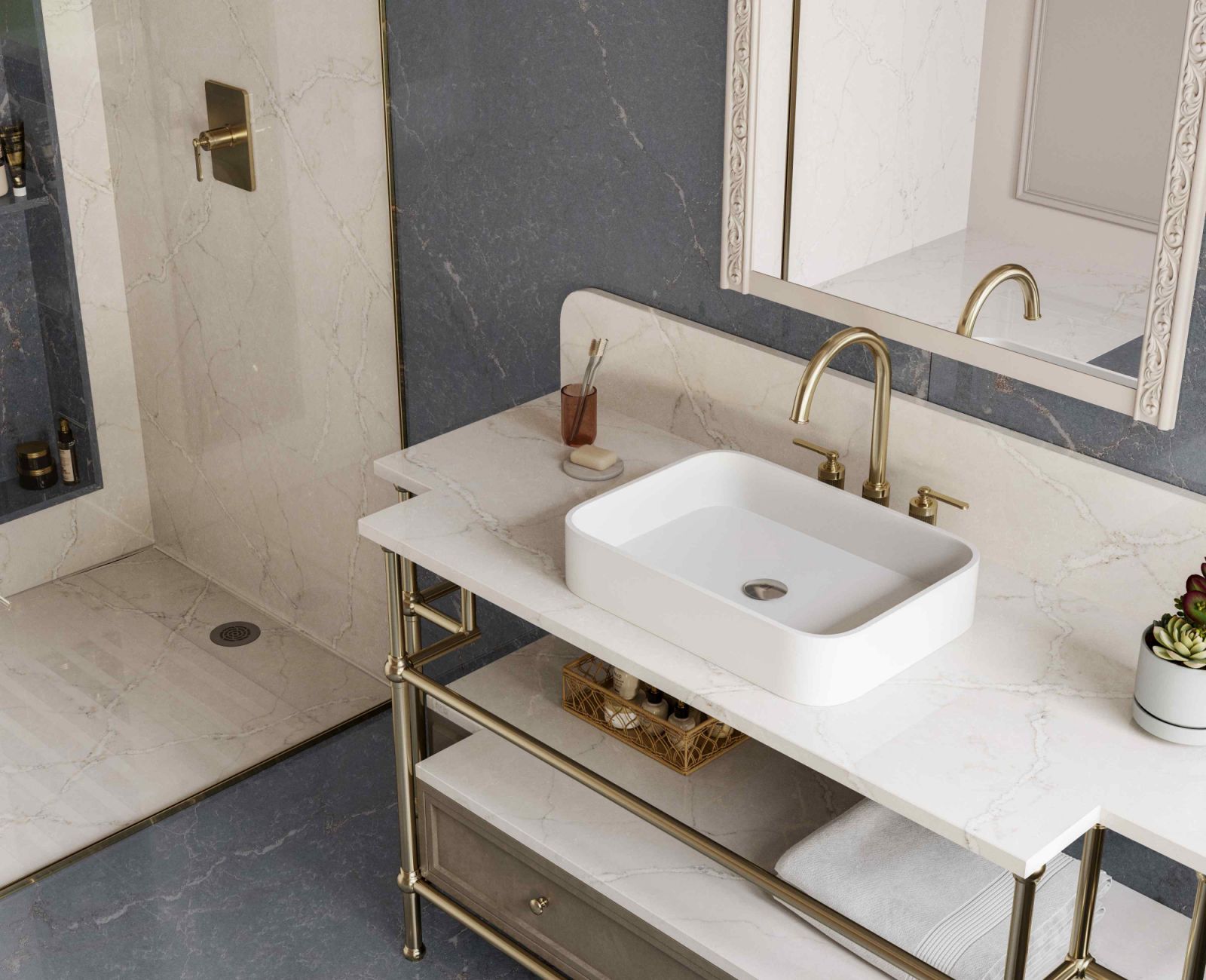 Create equilibrium through warmer accents and colours (Photo: Cosentino)
