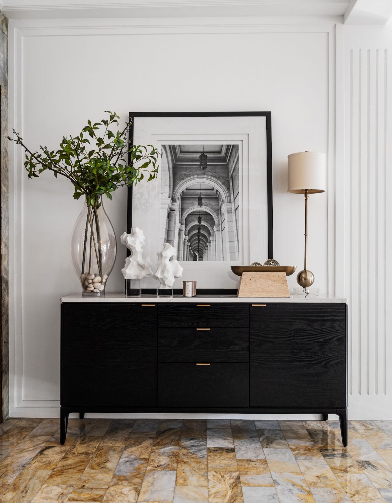 The foyer, where the homeowners welcome guests into their abode