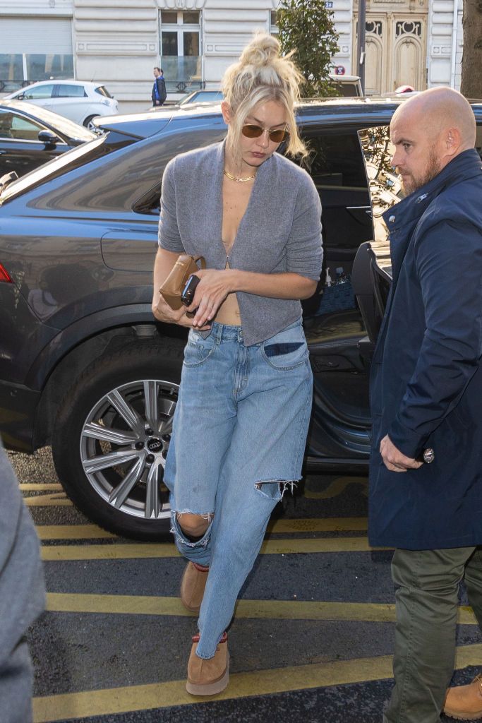 PARIS, FRANCE - SEPTEMBER 30: Model Gigi Hadid is seen on September 30, 2022 in Paris, France. (Photo by Marc Piasecki/GC Images)