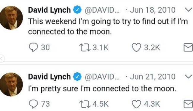 David Lynch's tweets from 2010