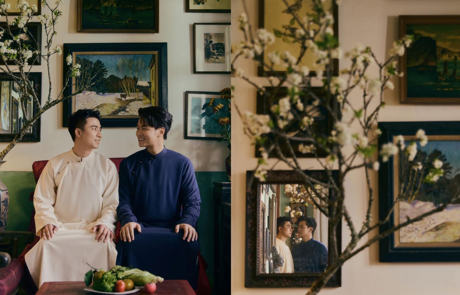 Mê Man áo dài nam Tết