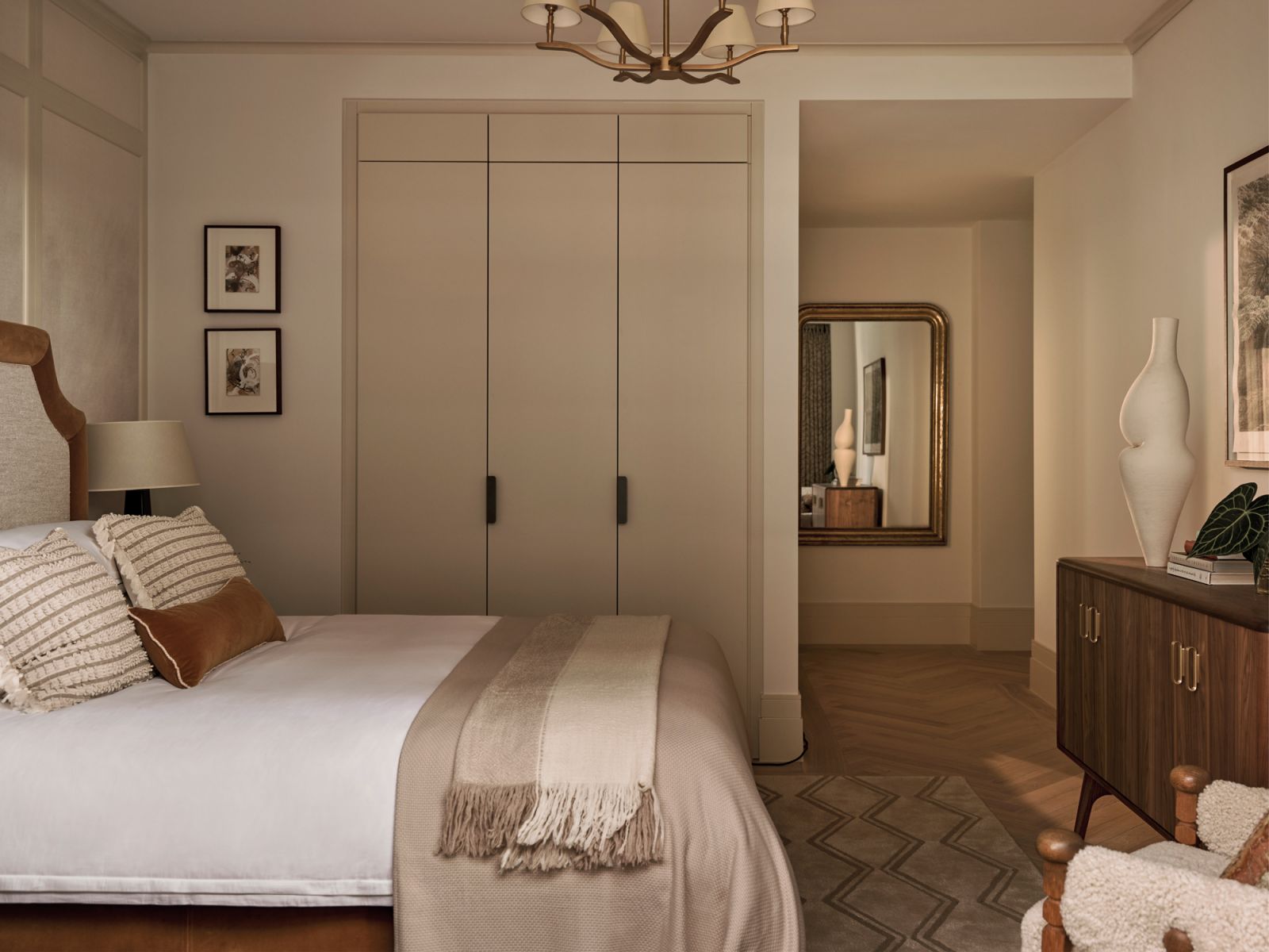 This compact bedroom beautifully captures the essence of William Whiteley