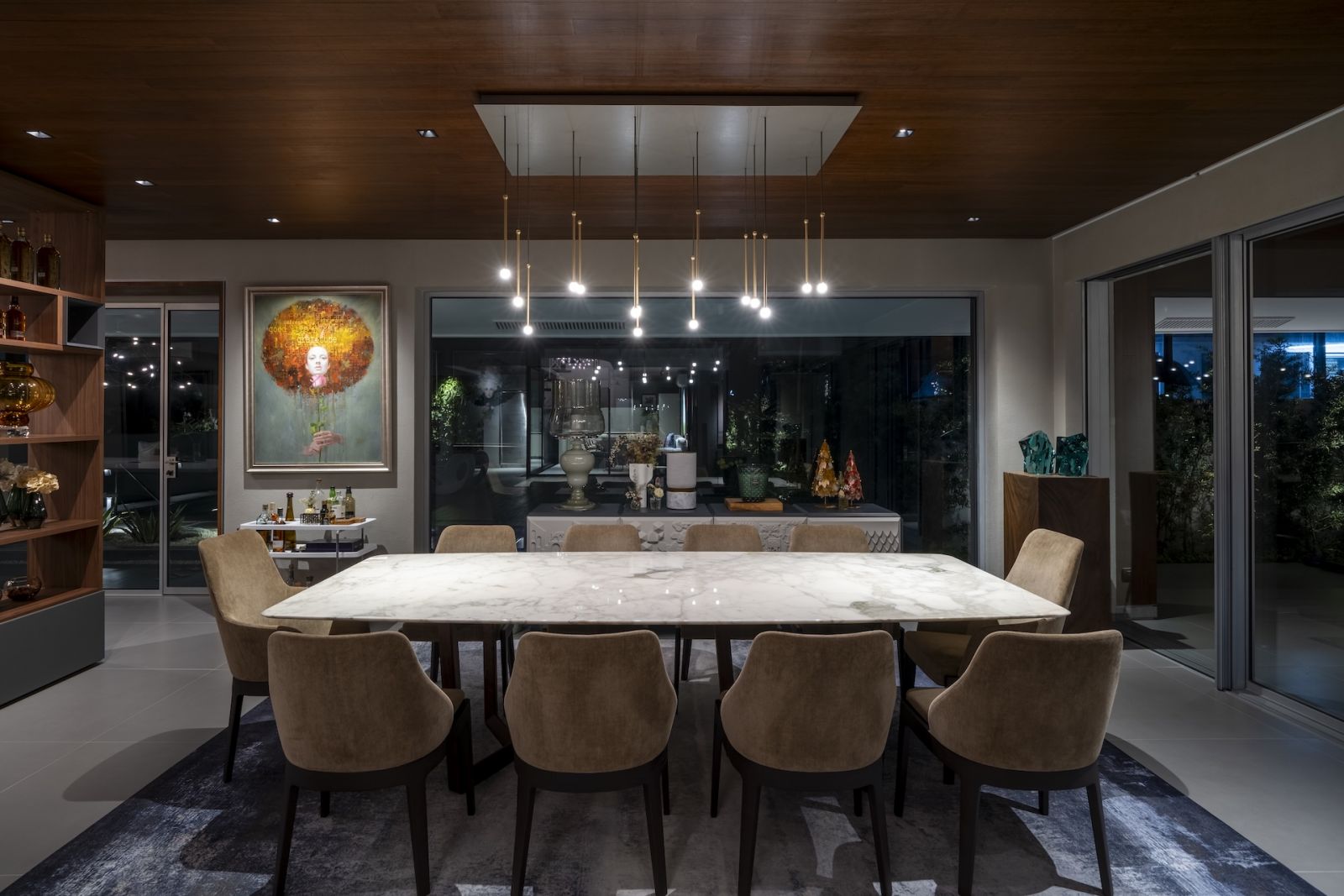 The dining area