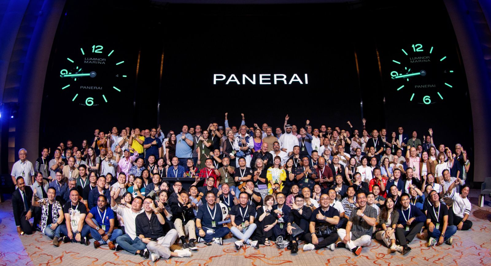 Panerai enthusiasts and collectors in a group photo at P-Day 2024 in Kuala Lumpur
