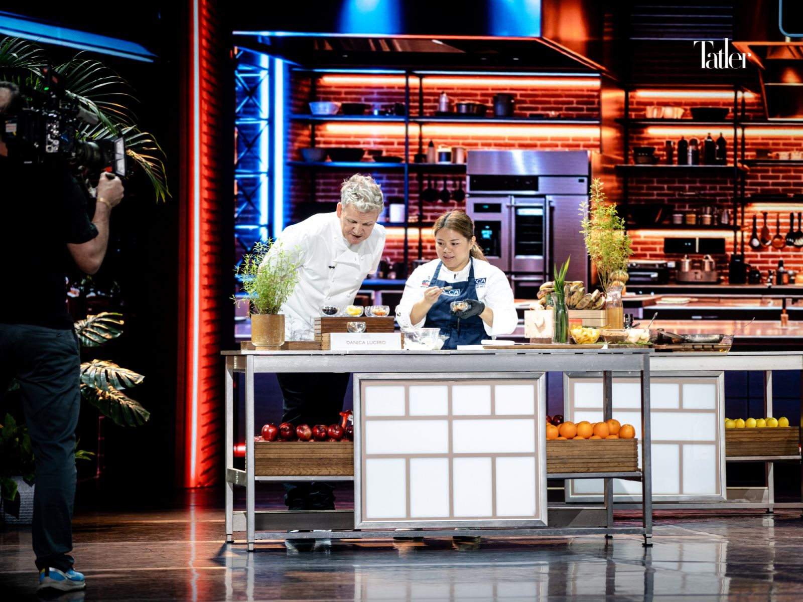 Chef Gordon Ramsay and Danica Lucero during the Halo-halo prep