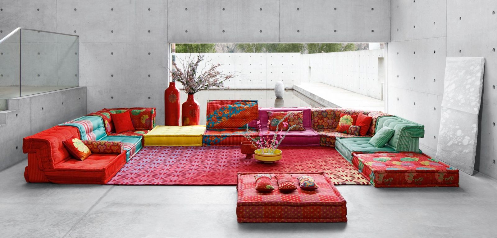 Roche Bobois Mah Jong sofa in Kenzo fabrics