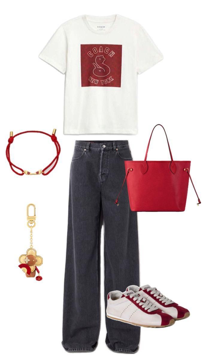 A look featuring pieces from Chinese New Year capsule collections (Photo: Courtesy of the respective brands; stylised by Julianna Cabili)
