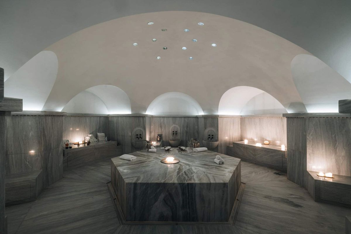 The domed area at Euphoria Retreat dressed in dark marble