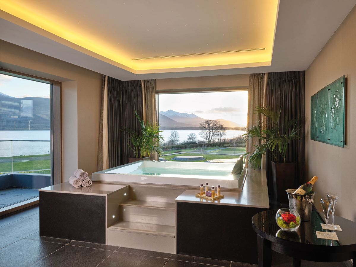 The private Jacuzzi at The Europe Hotel & Resort in Killarney, Ireland