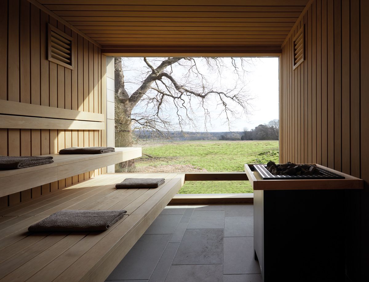 The Scandi-inspired minimalist sauna room at The Bothy by Wildsmith