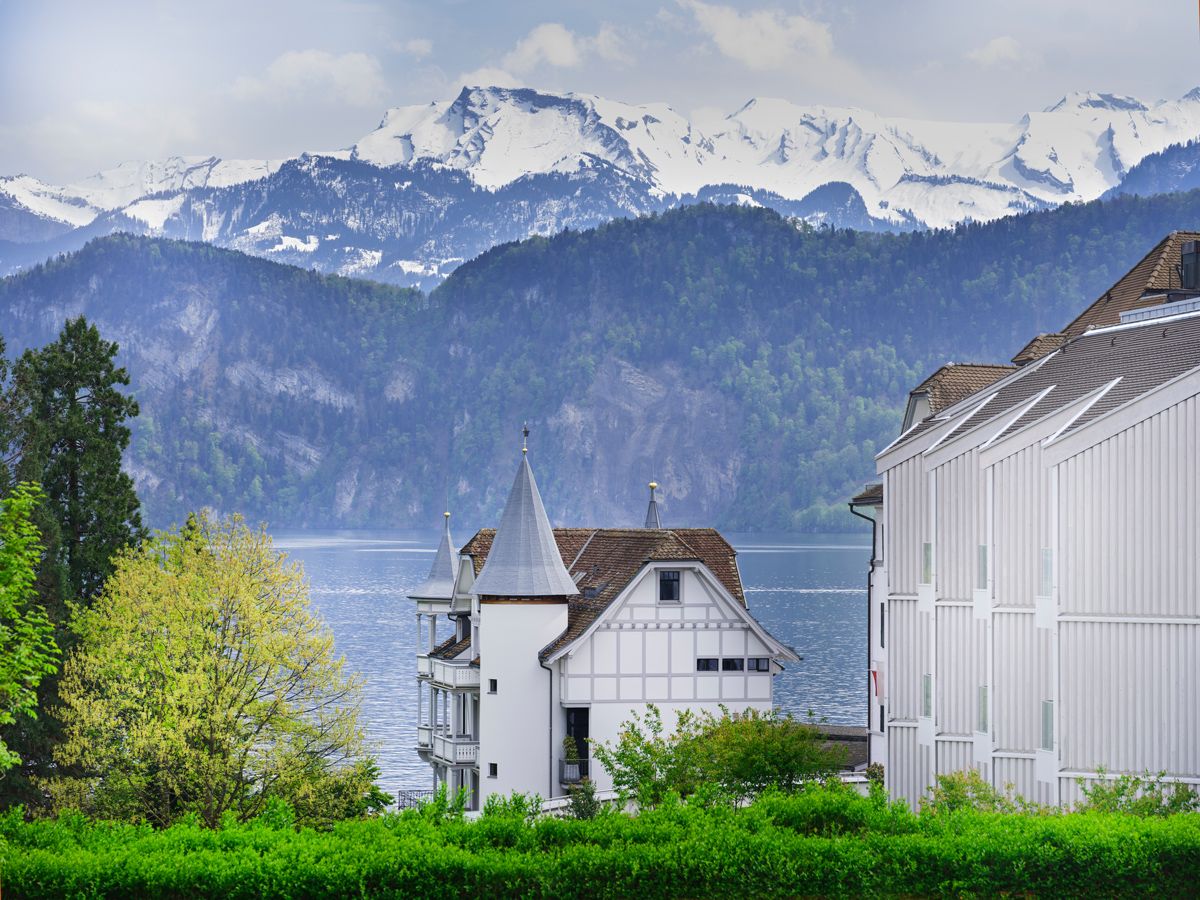 The Chenot Palace Weggis is a stunning spa retreat on the shores of Lake Lucerne at the foot of the Swiss Alps