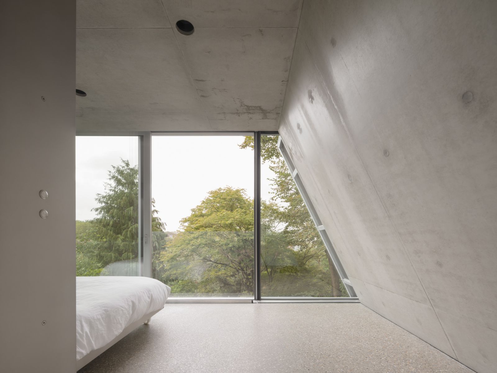 Lush green views from the bedroom on the upper floor