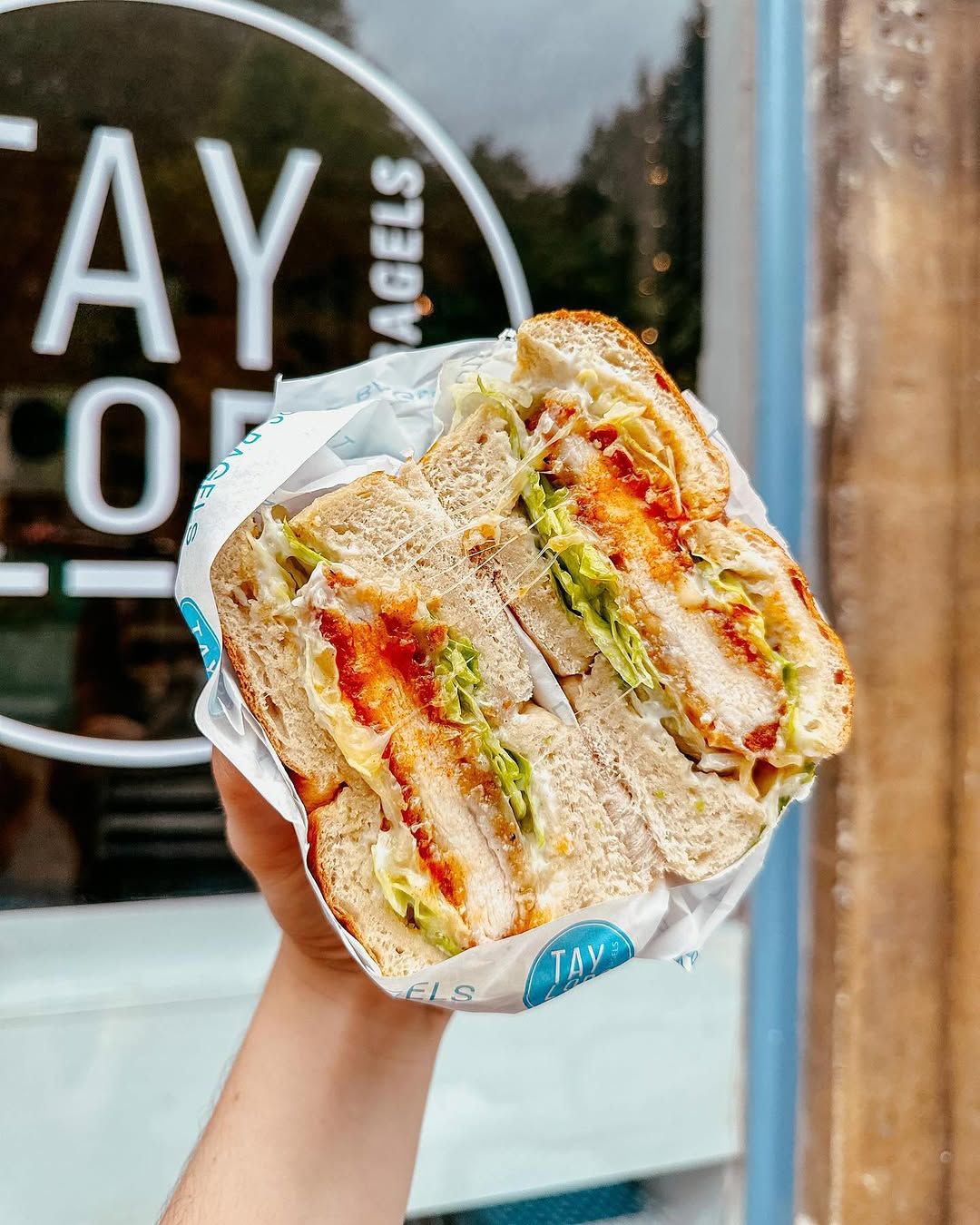 Peri Peri Chicken Schnitzel Bagel (Instagram: @taylors.bagels)