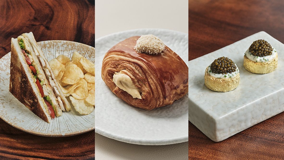 คลับแซนวิช ข้าวมันไก่, Gula Melaka Pain Suisse และ The Golden Roesti (Photo: Audemars Piguet)