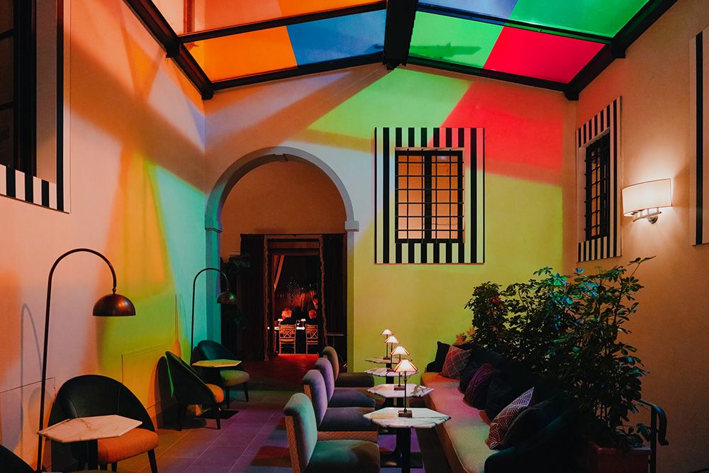 Sosta Colorata for Villa San Michele by Daniel Buren (Photo: Galleria Continua Website)