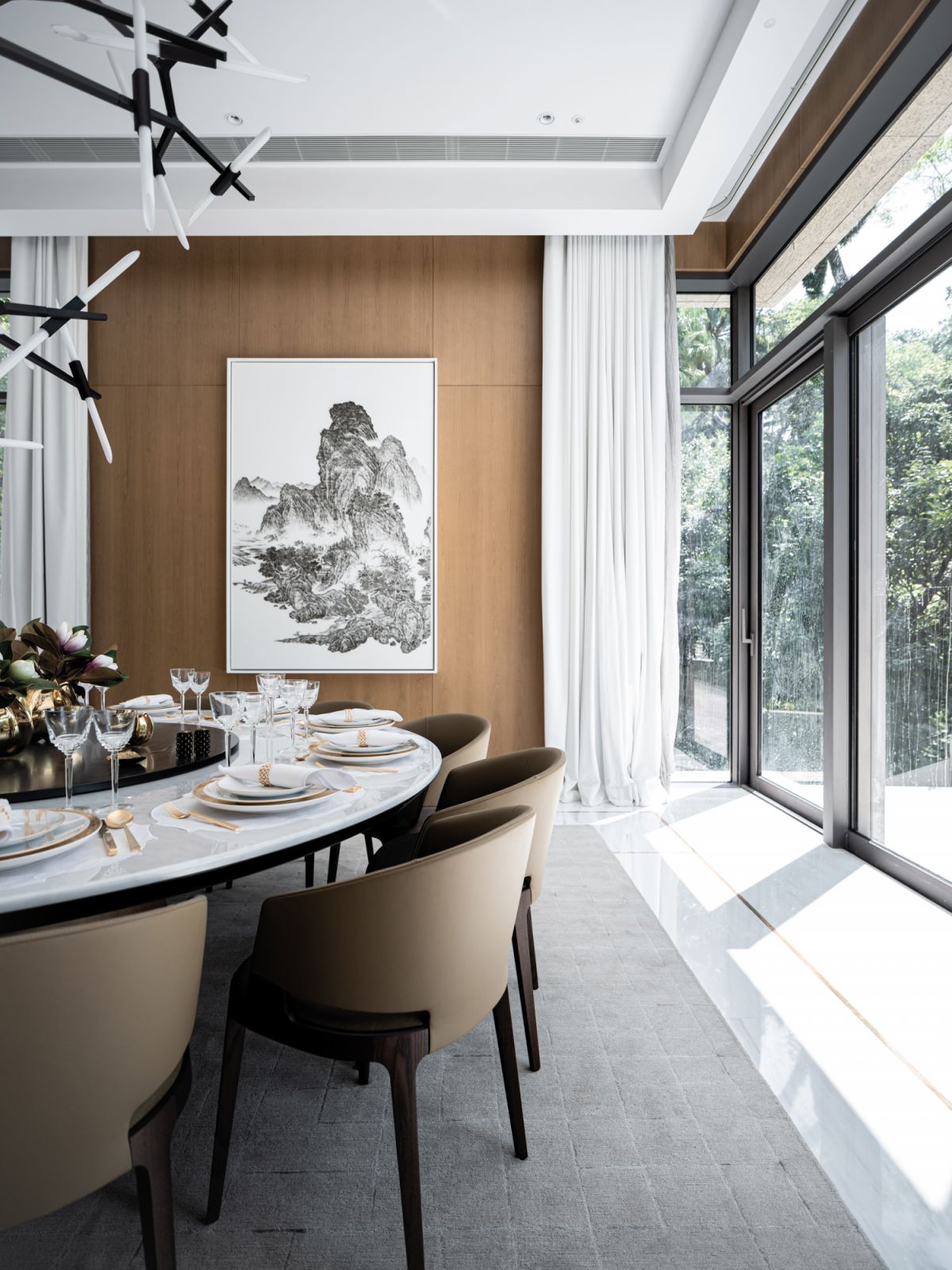 Another view of the entertainment area by Champalimaud Design