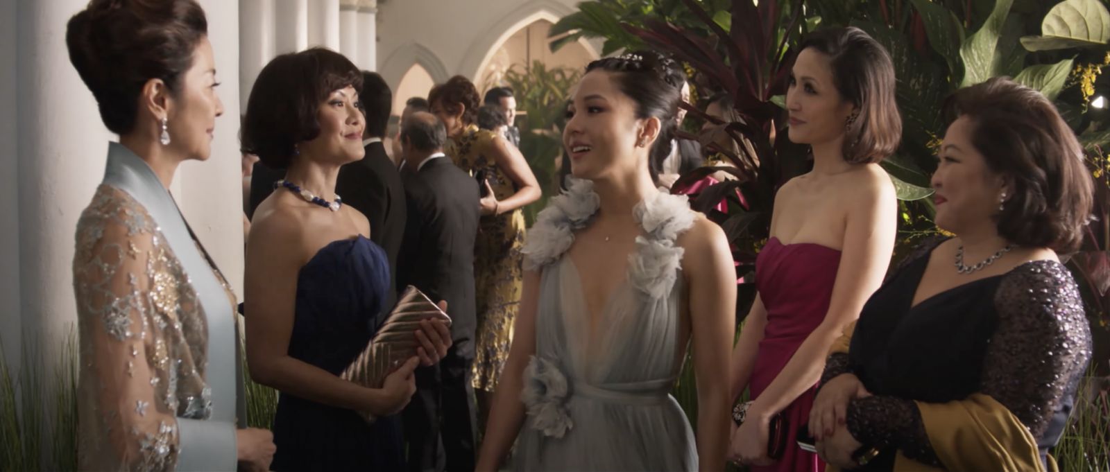 Rachel Chu meets the Young family matriarch, Eleanor (Michelle Yeoh) in a scene from ‘Crazy Rich Asians’ (screencap: YouTube/Warner Bros Entertainment)