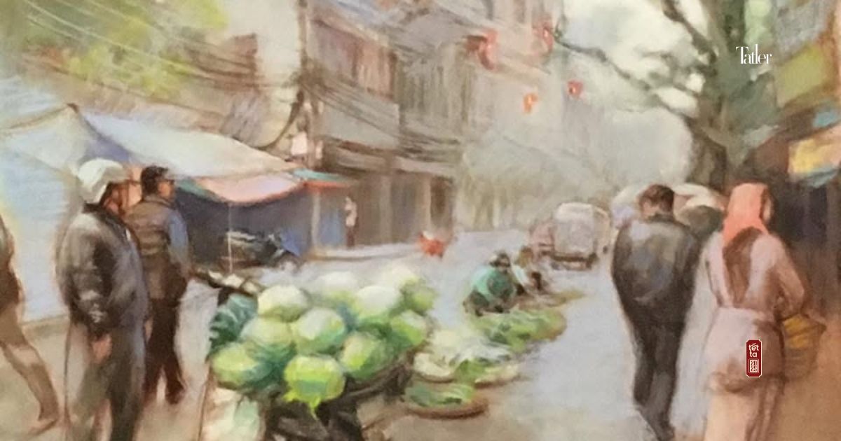 Painting “The 5th Day of Tet”. Photo: Thao Hien