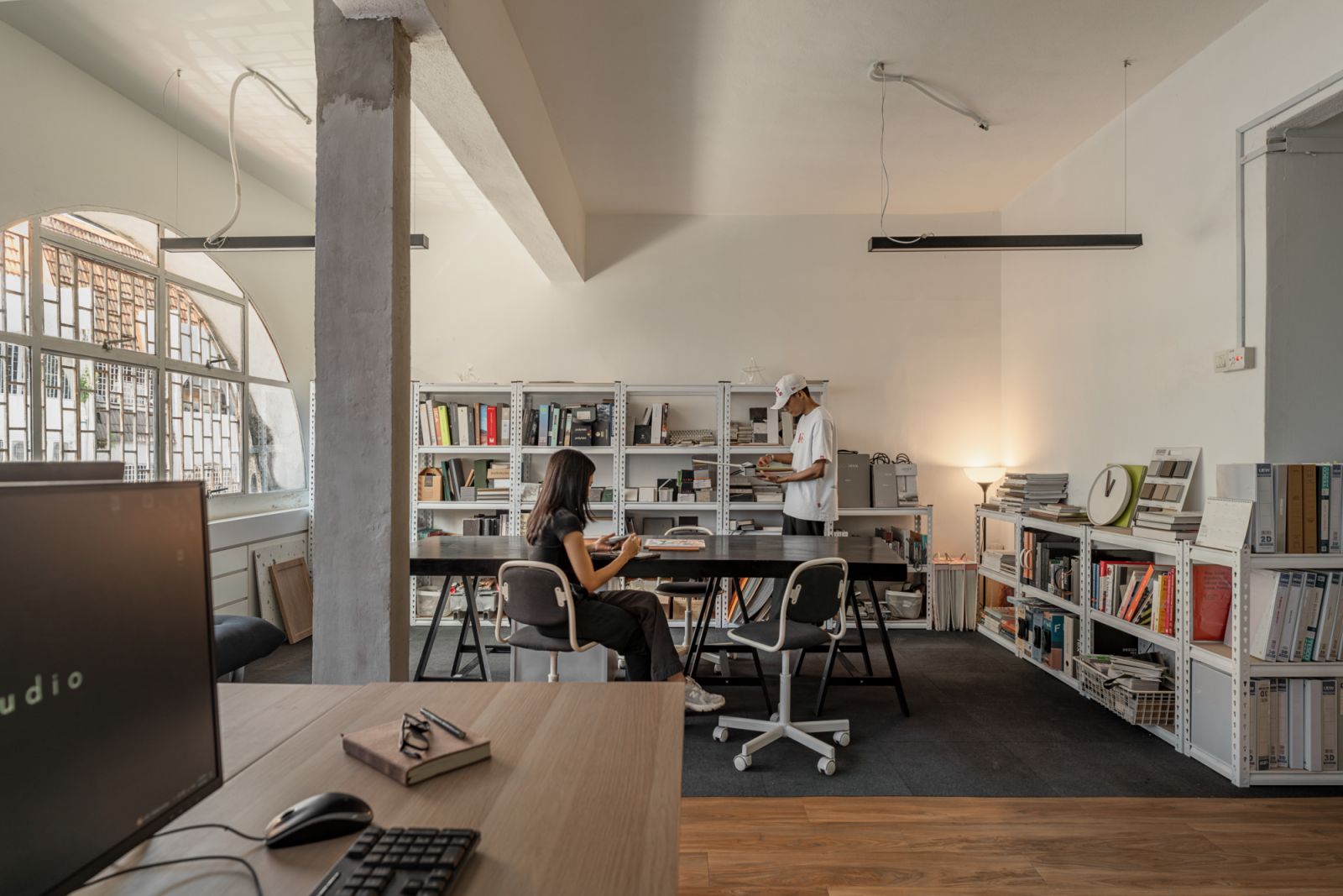 The materials library where designers often gather to discuss ongoing projects