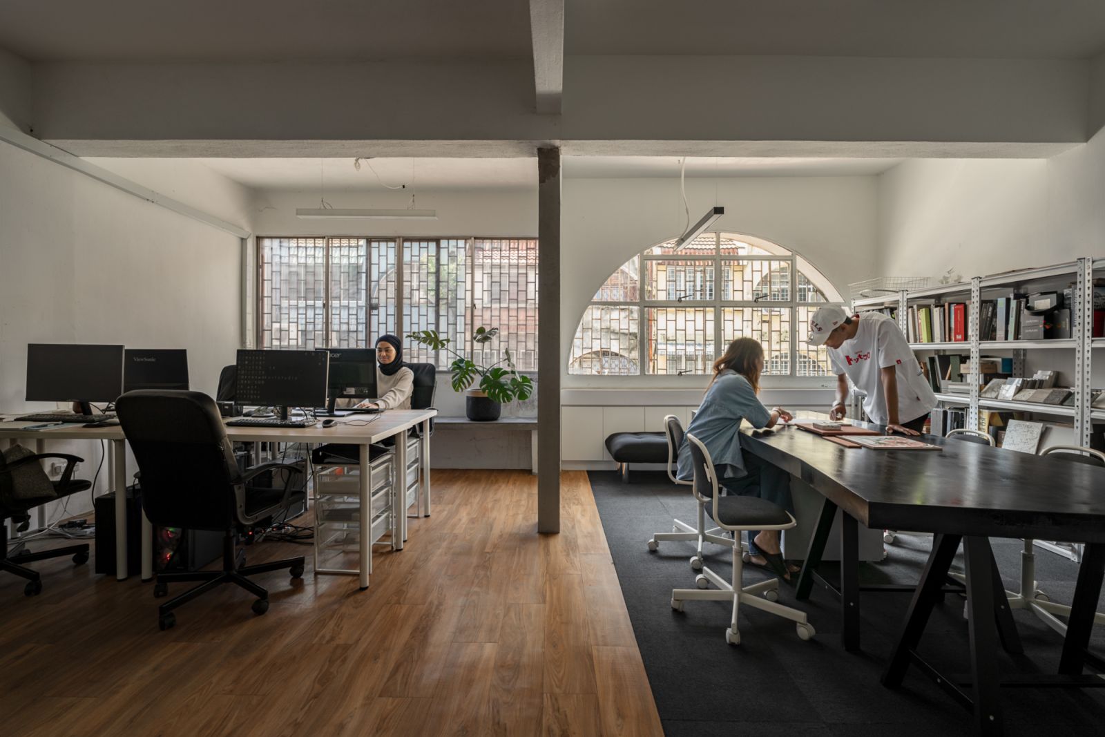 The materials library where designers often gather to discuss ongoing projects