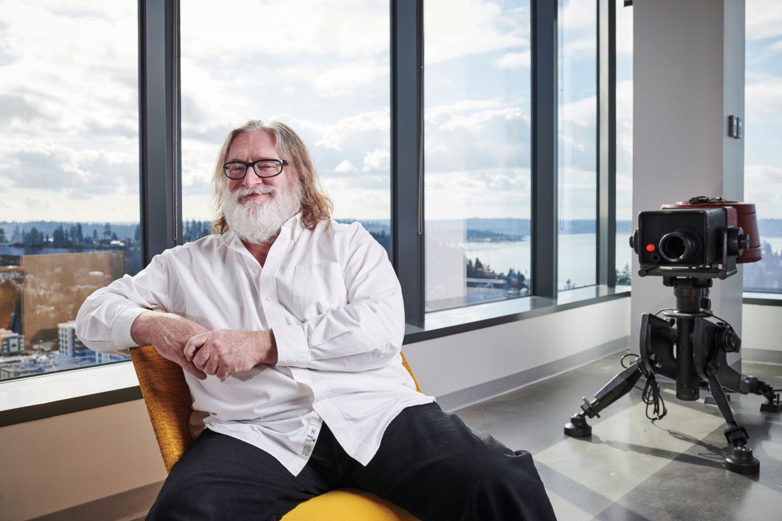 BELLEVUE, UNITED STATES - FEBRUARY 26: Portrait of American video game developer Gabe Newell, photographed at Valve Corporation’s offices in Bellevue, Washington, on February 26, 2020. (Photo by Olly Curtis/Future Publishing via Getty Images)