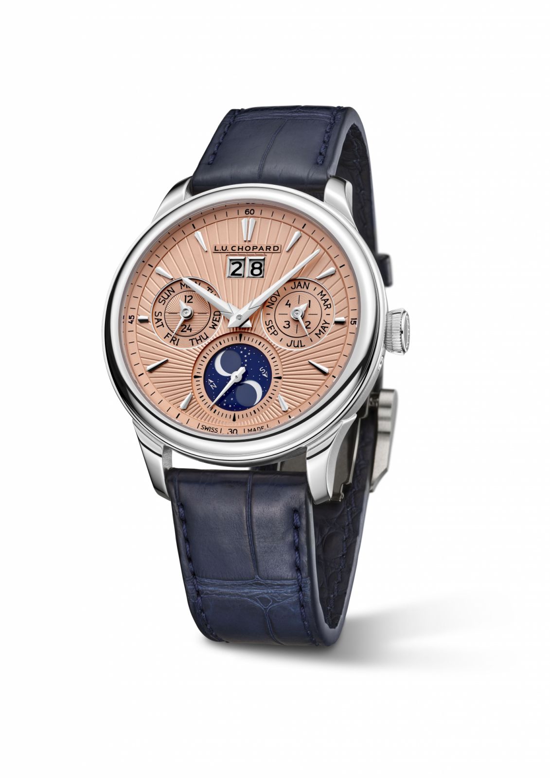 Chopard L.U.C Lunar One in white gold with salmon pink ethical gold dial