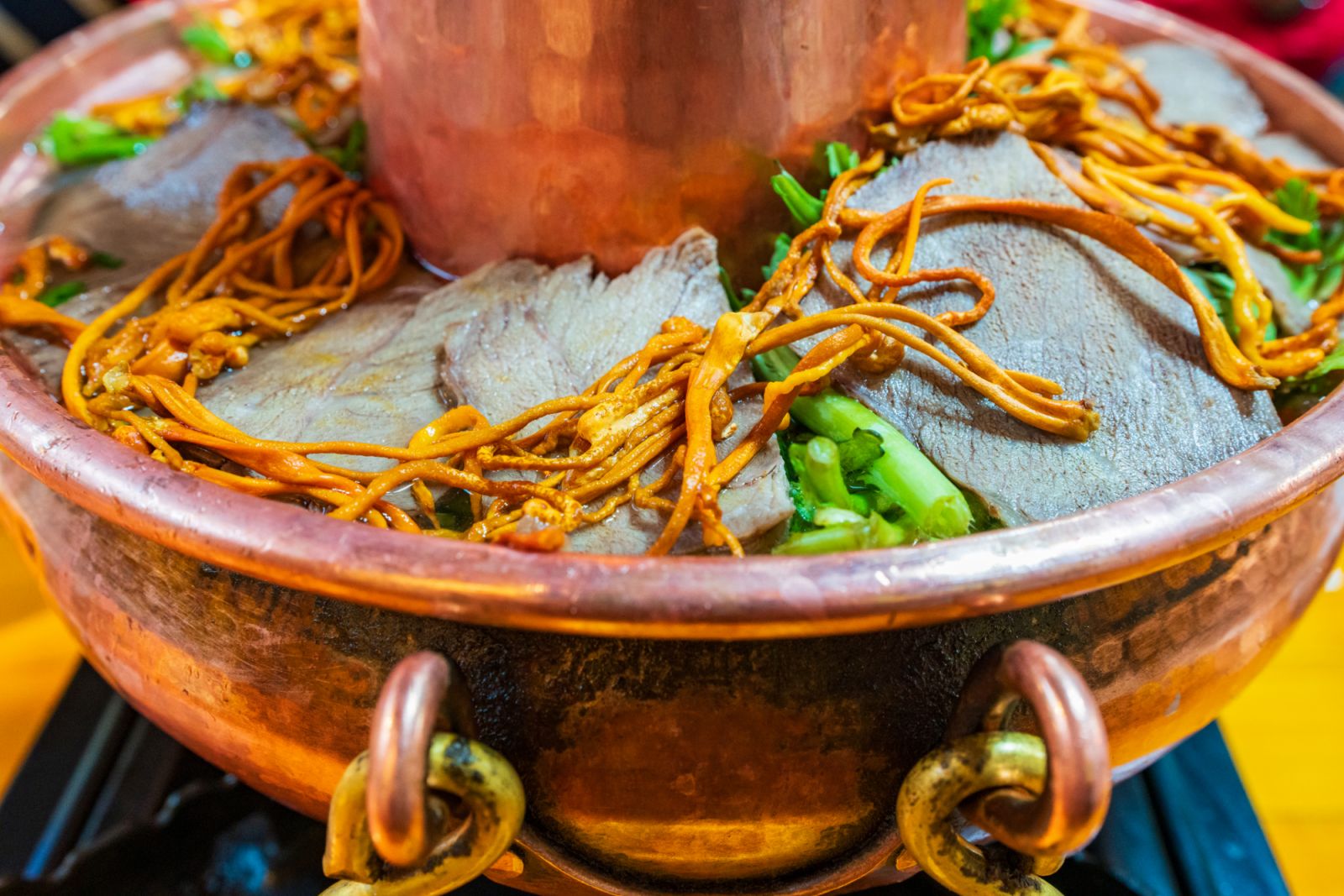 Tibetan Yak Beef Hotpot. Shot in Dukezong Ancient City, Shangri-la, Yunnan.