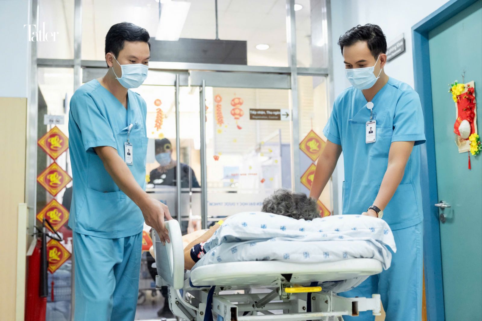 Silent guardians in white coats