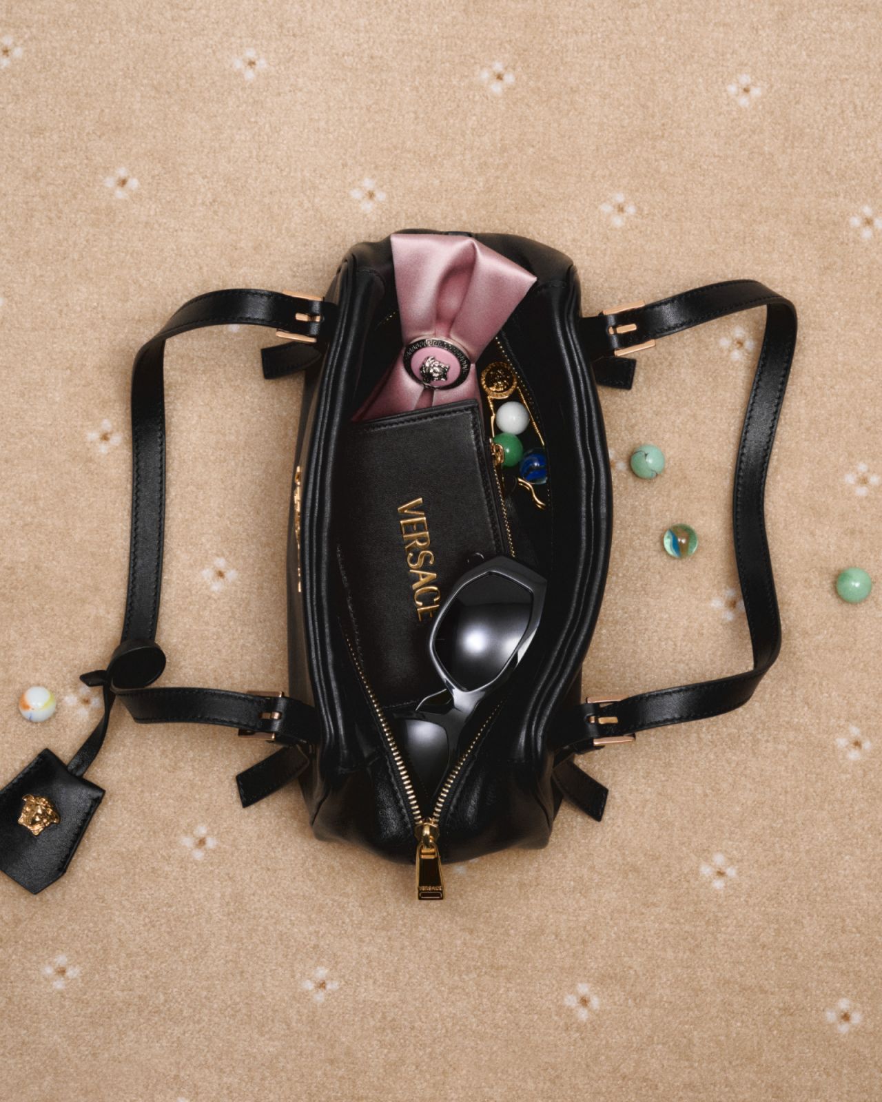 The Versace Tag Bag in Black
