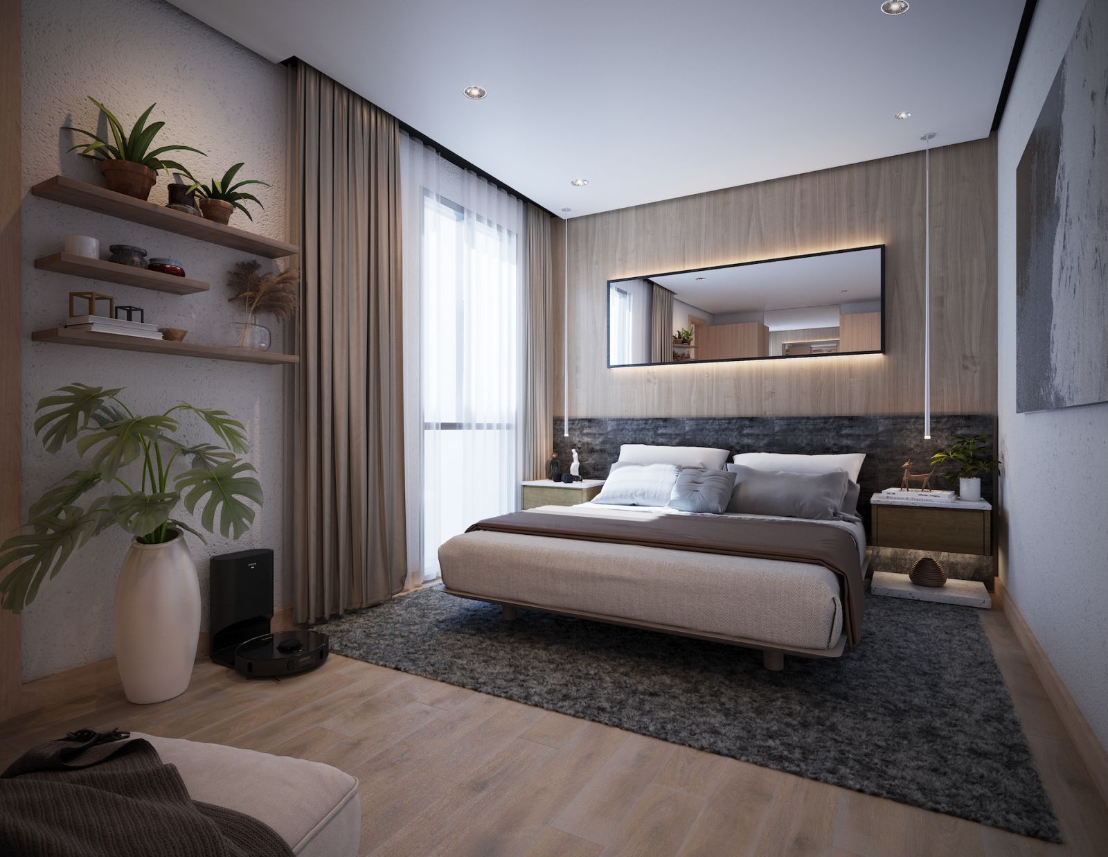 A bedroom in the Aerin home