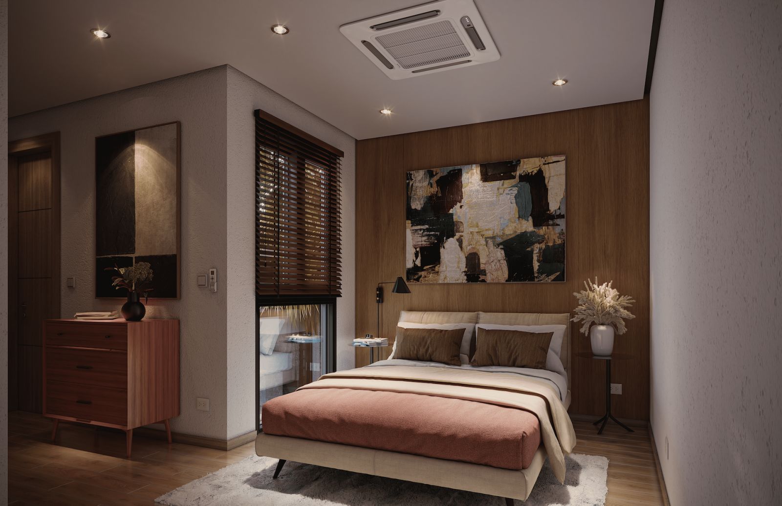 A bedroom in the Elise home