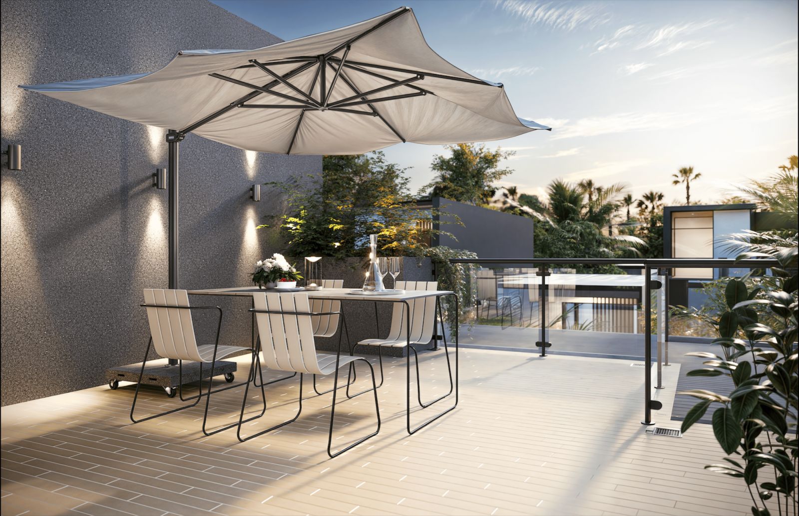 The roof deck of the Elise home