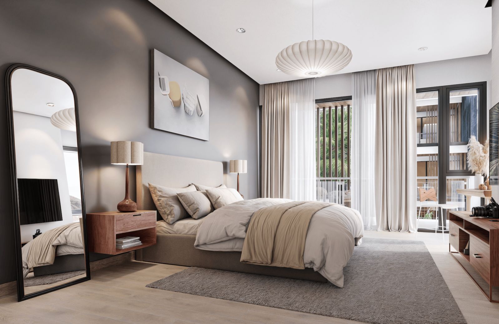A bedroom in the Kiara home