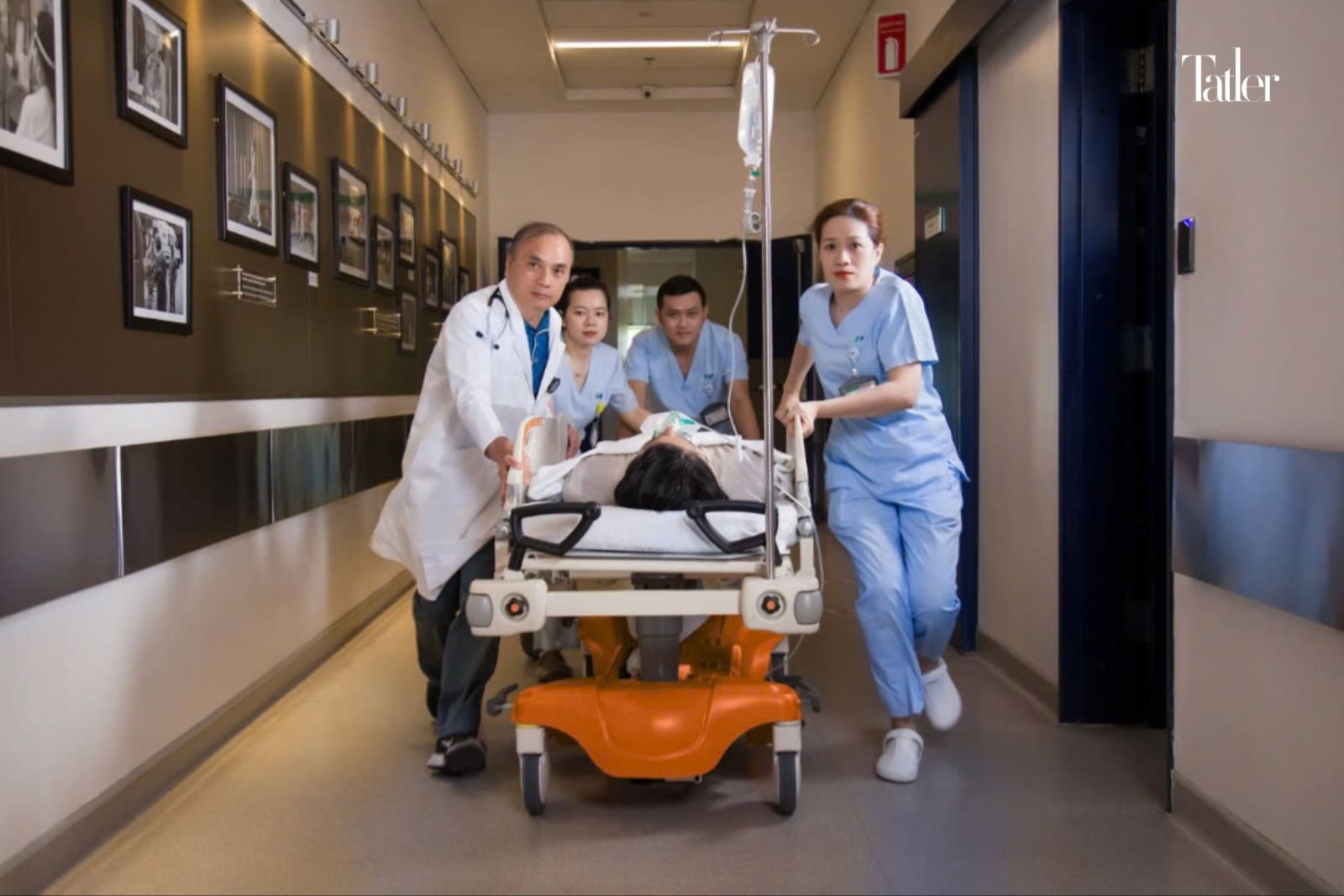 Silent guardians in white coats
