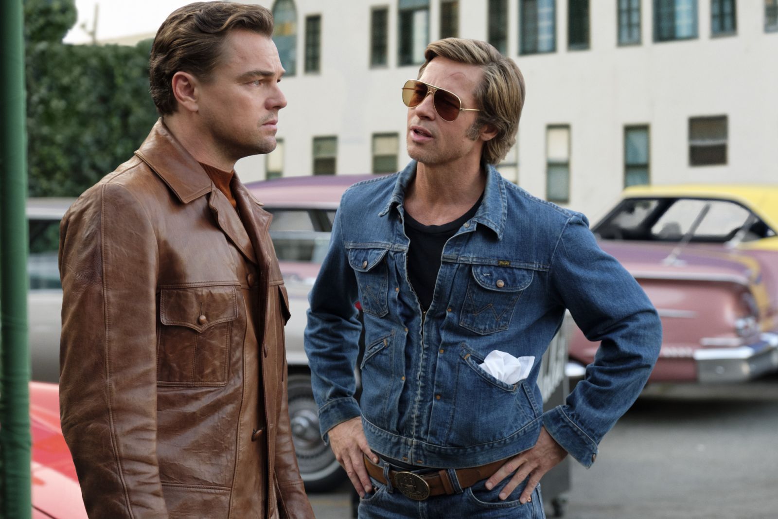 Leonardo diCaprio and Brad Pitt in ‘Once Upon a Time in Hollywood’ (photo: Andrew Cooper/Sony Pictures)